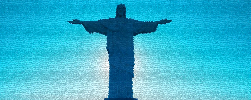 CRISTO REDENTOR - VITRAL AZUL