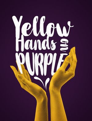 YELLOW HANDS ON PURPLE