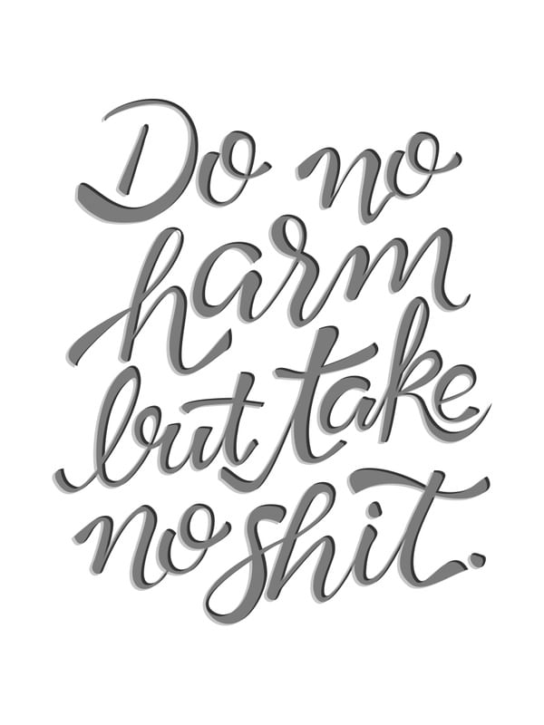 DO NO HARM BUT TAKE NO SHIT RETRATO