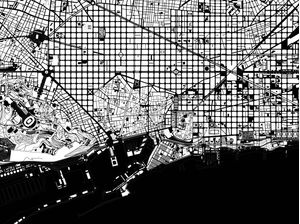BARCELONA MAPA PRETO E BRANCO