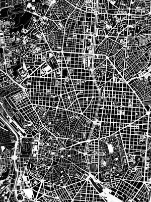 MADRID MAPA PRETO E BRANCO