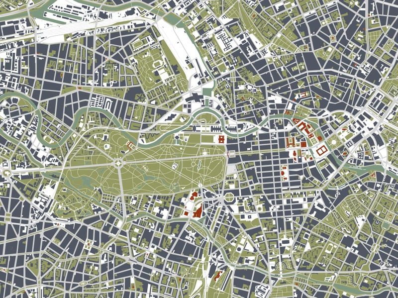 BERLIM MAPA GRAVURA