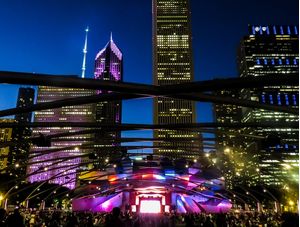 JAY PRITZKER PAVILION AT NIGHT