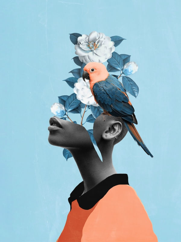 GIRL WITH PARROT