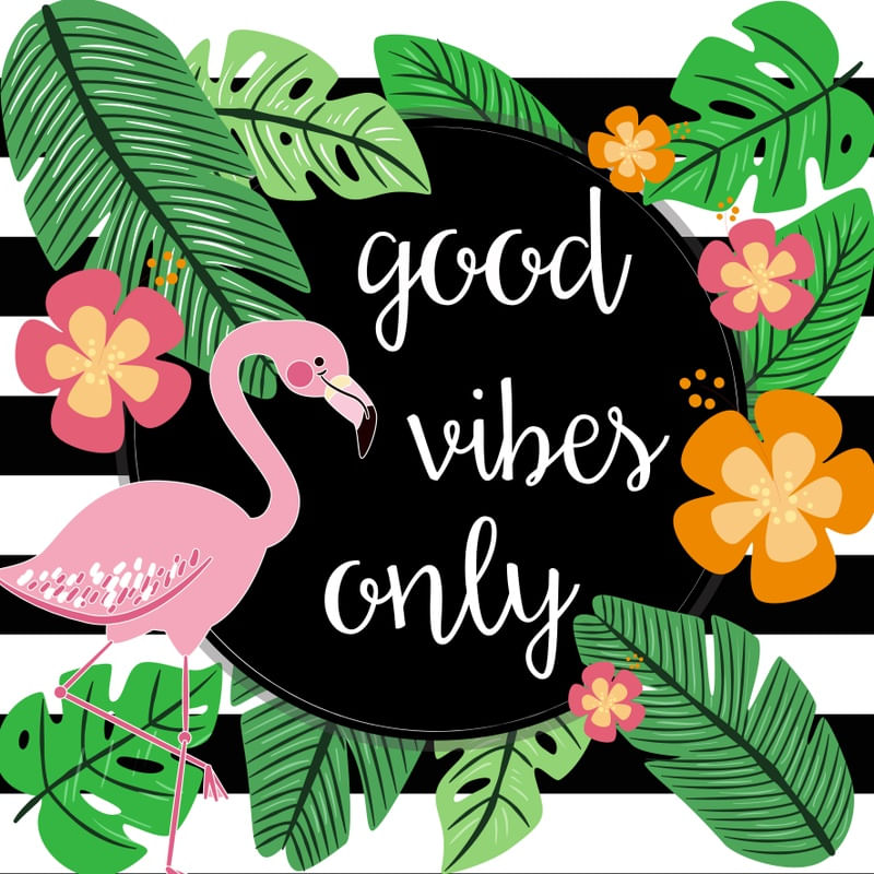 GOOD VIBES ONLY FLAMINGO