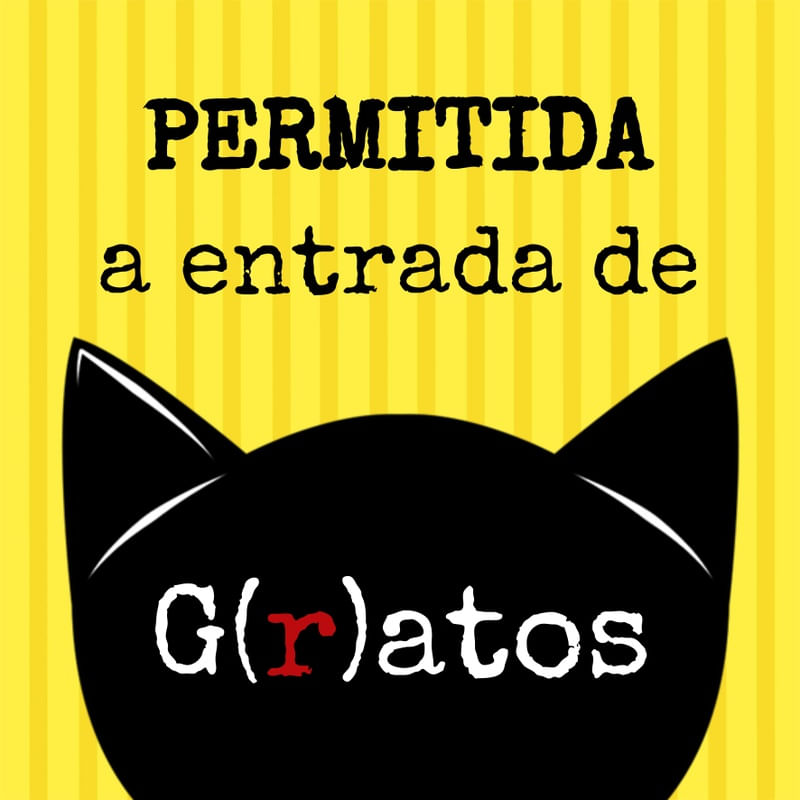 PERMITIDA A ENTRADA DE G(R)ATOS - QUADRADO AMARELO LISTRADO