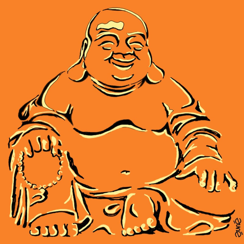 LAUGHING BUDDHA - LARANJA