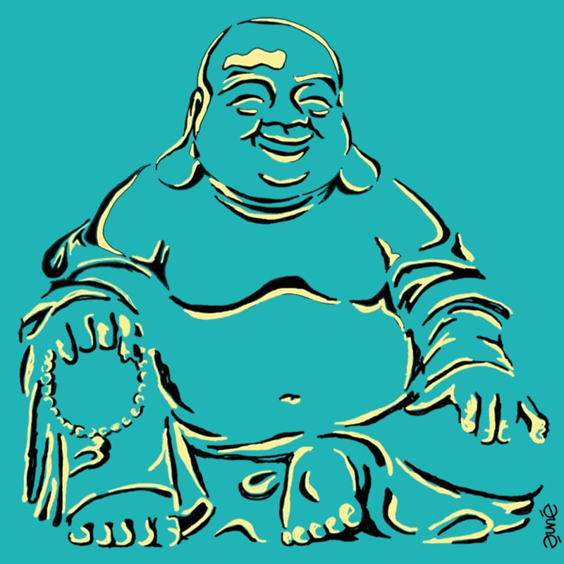 LAUGHING BUDDHA - TURQUESA1