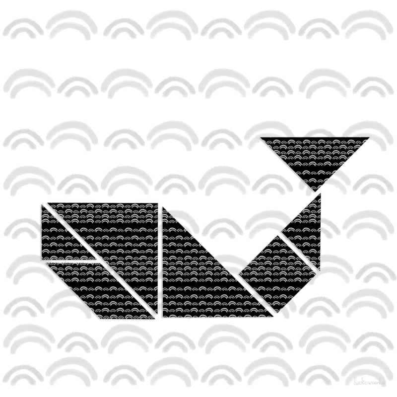 BALEIA TANGRAM P&B