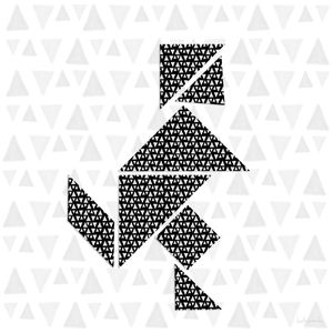 MENINO TANGRAM CORRENDO P&B