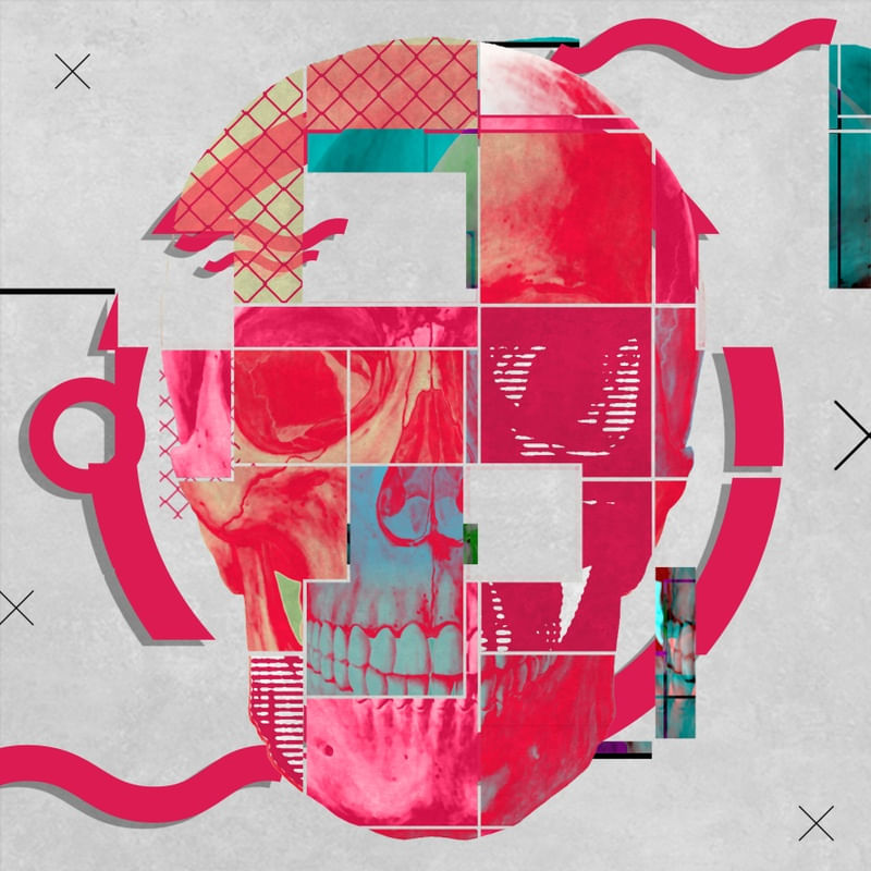 PINK SKULL ON THE GRID
