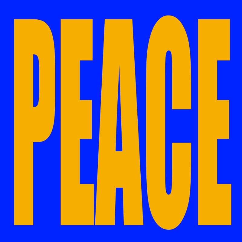 PEACE - AZUL E AMARELO - COLOR WORDS