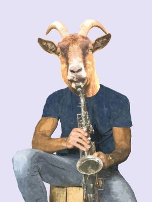 CABRA COM SAXOFONE