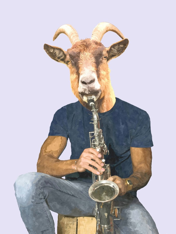 CABRA COM SAXOFONE