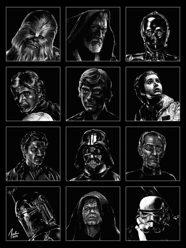 STAR WARS - POSTER LÁPIS BRANCO