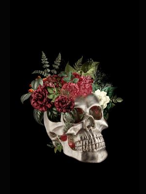 SKULL WITH FLOWERS