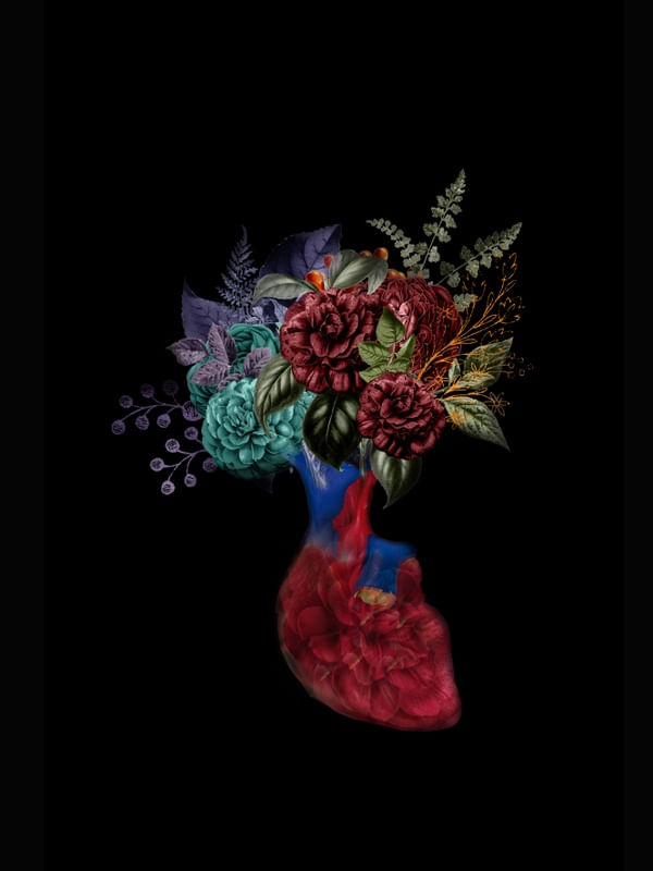 FLOWERS HEART COLLAGE