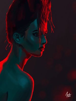 MULHER - PINTURA DIGITAL COM LUZ DRAMÁTICA