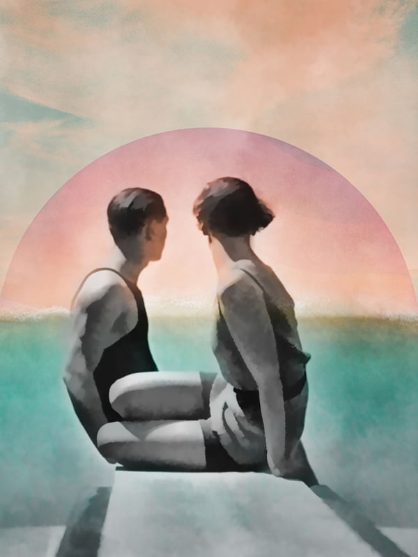 COLLAGE COUPLE IN SUNSET