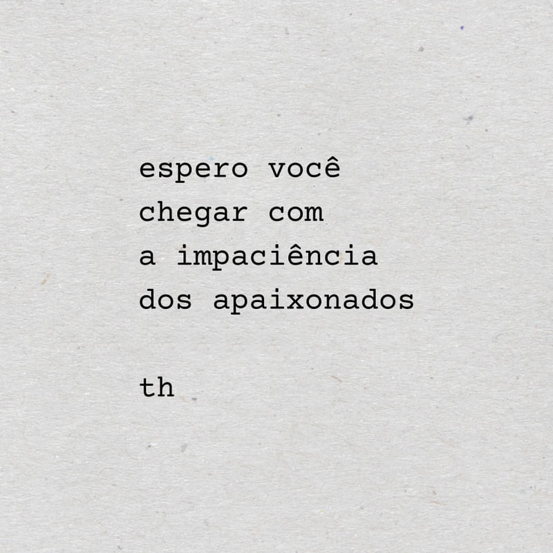 IMPACIÊNCIA DOS APAIXONADOS