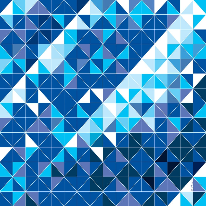 ABSTRACT TRIANGLE BLUE WHITE