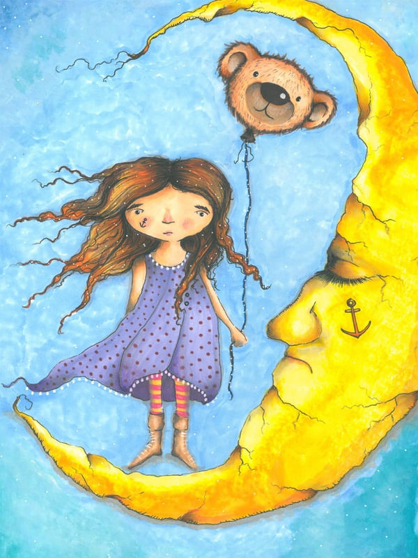 LITTLE GIRL AND THE MOON