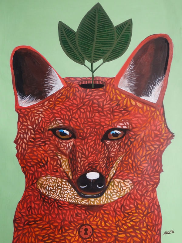 LOBO GUARÁ E A PLANTA