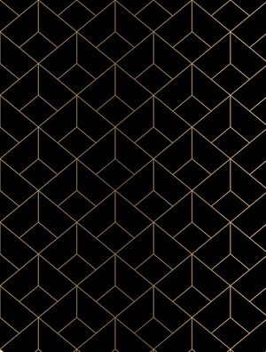 QUADRO PRETO E DOURADO GEOMÉTRICO