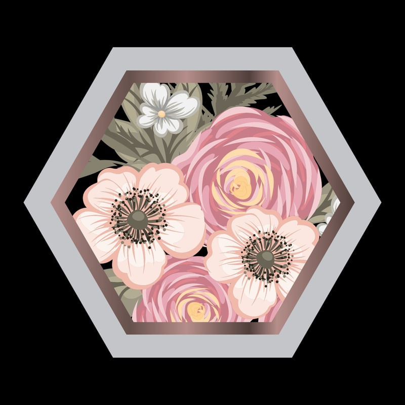 HEXÁGONO E FLORES