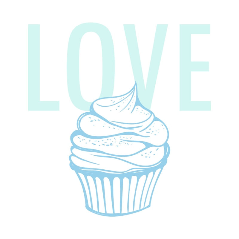 LOVE CUPCAKE BLUE