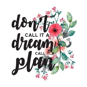 DON'T CALL IT A DREAM CALL IT A PLAN