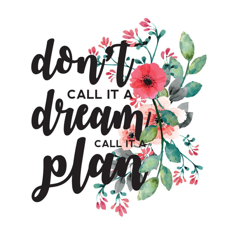 DON'T CALL IT A DREAM CALL IT A PLAN