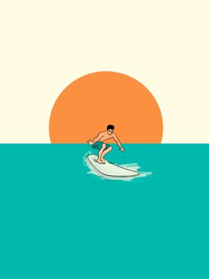 SURFER MINIMAL ART LINE