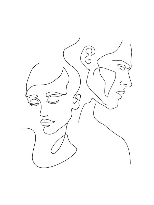 ELEGANT ONE LINE COUPLE