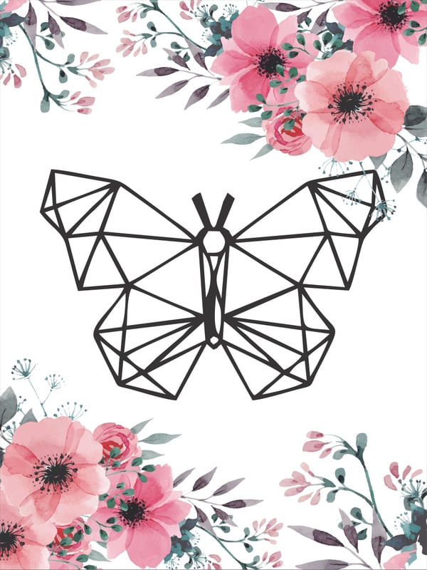 FLORES E BORBOLETA