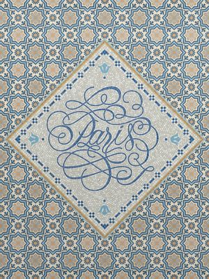 LETTERING PARIS MOSAICO AZUL (RETANGULAR)