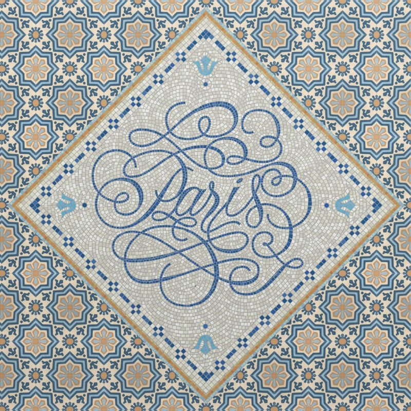 LETTERING PARIS MOSAICO BLUE (SQUARE)