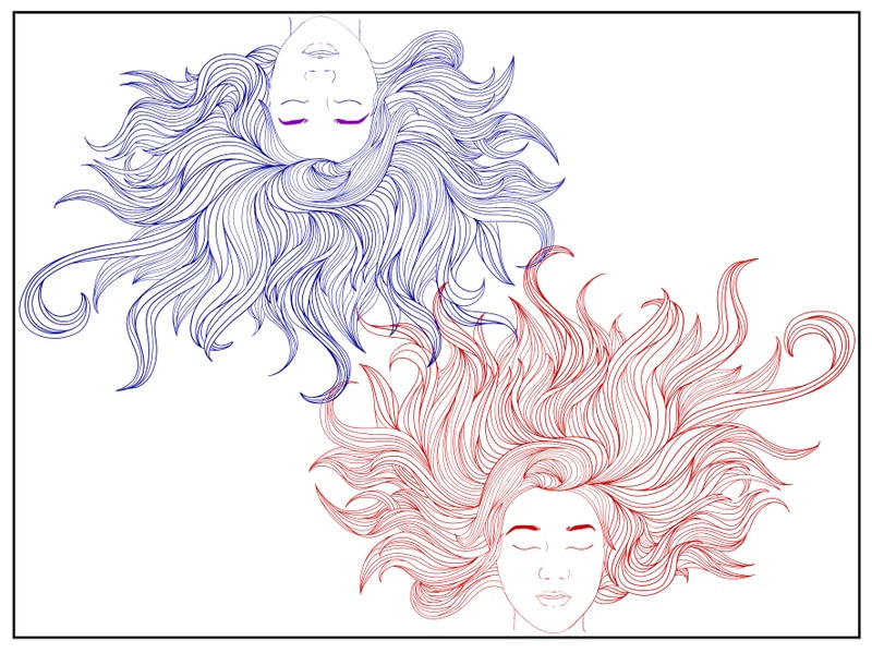 GIRL BLUE RED
