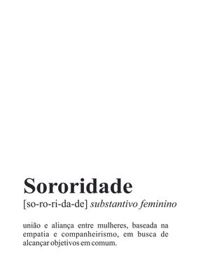 SORORIDADE DEFINIÇÃO