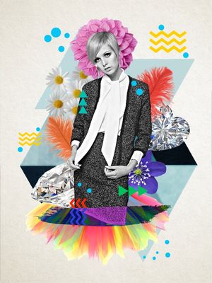 TWIGGY COLAGEM FASHION