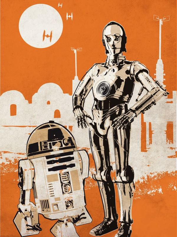 VINTAGE STAR WARS R2D2-C3PO MOVIE ART