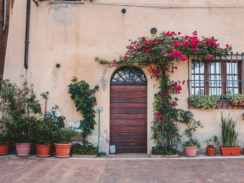 PORTA COM FLORES NA TOSCANA