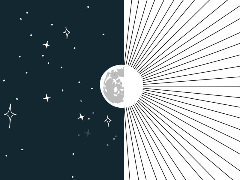 MOON AND SUN ILLUSTRATION