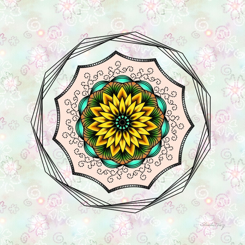 MANDALA ESTAMPAS AMARELO