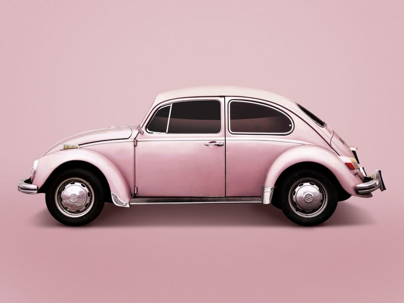 CARRO ANTIGO FUSCA ROSA