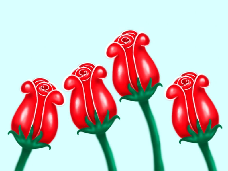 ROSAS VERMELHAS VÍVIDAS