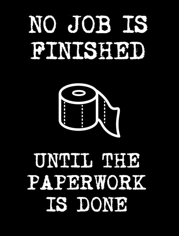 BATHROOM PAPERWORK