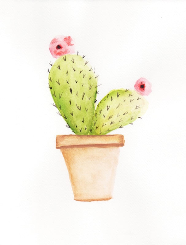 CACTO EM AQUARELA