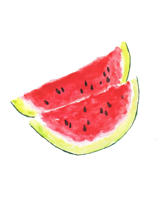 FRUTAS - MELANCIA EM AQUARELA