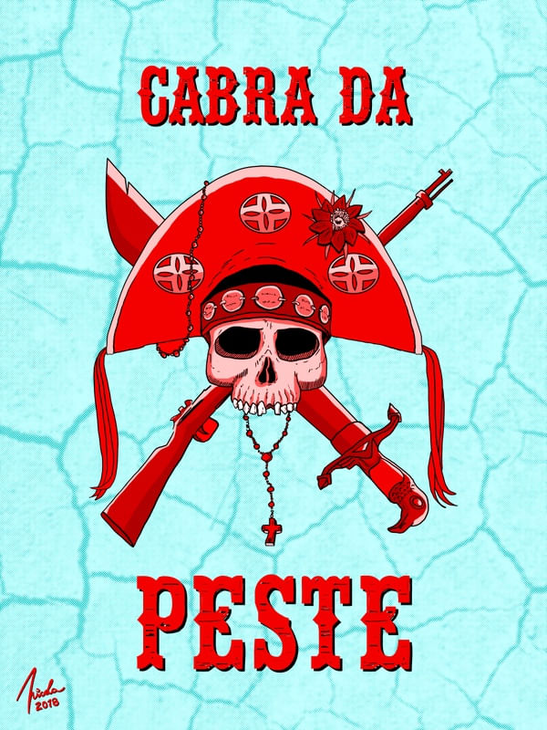 CABRA DA PESTE - VERMELHO E CIANO